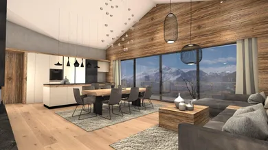 Innenraumrendering - Wohnraum