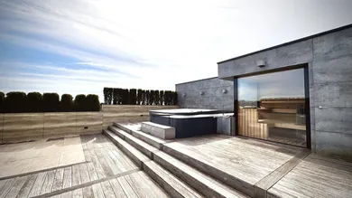 Dachterrasse mit Sauna und Whirlpool