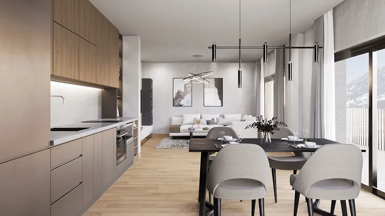 Wohn_Essbereich_Rendering
