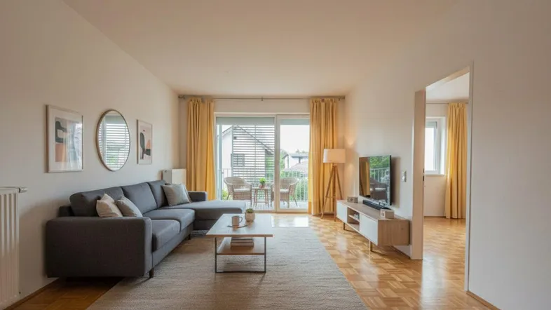 Wohnzimmer mit Möblierungsvorschlag