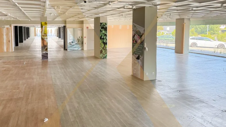 Großer, offener Gewerberaum mit hohen Decken und großen Fenstern, bereit für den Ausbau.