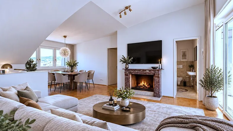 Wohnung mieten Linz Beispiel Einrichtung - Ebene 2
