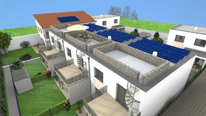Haus 2-4 Dachterrassen schräg oben