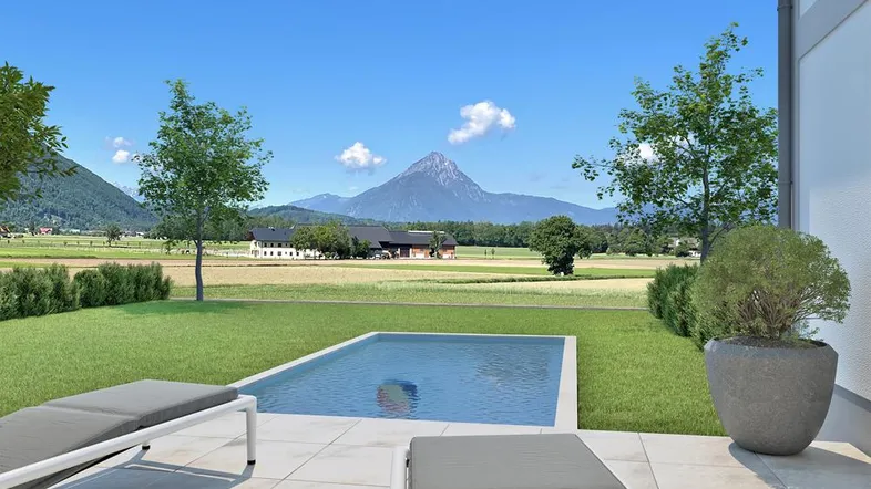 Hier spielt die Aussicht die Hauptrolle!4-Zimmer Gartenwohnung in Anif mit Blick auf den Untersberg