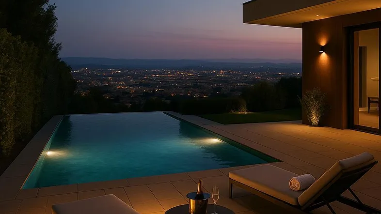 Abendstimmung am Pool (Symbolfoto)