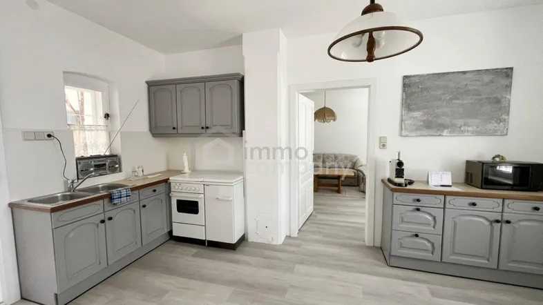 Wohnküche Blick Wohnzimmer