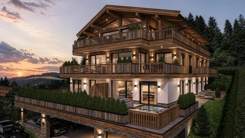 KITZIMMO-Luxuswohnungen in Top-Sonnen-Ruhelage kaufen - Immobilien Kirchberg.