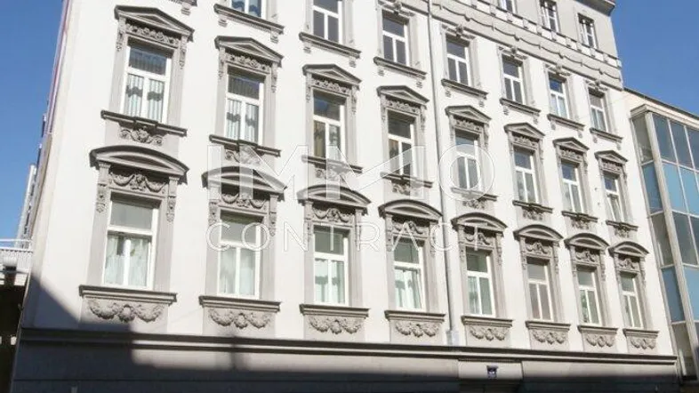 Historisches Mehrfamilienhaus mit klassischer Fassade und vielen Fenstern an einer Stadtstraße.