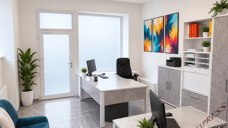 büro zum ausgang hin