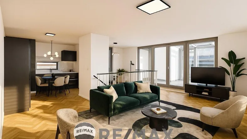 1 Wohnzimmer visualisierte Einrichtung Penthouse 1