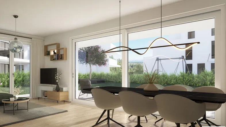 Wohnzimmer Gartenwohnung Beispiel