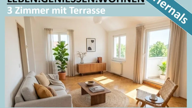Helles Wohnzimmer mit Parkettboden, modernen Möbeln und Zugang zur Terrasse.