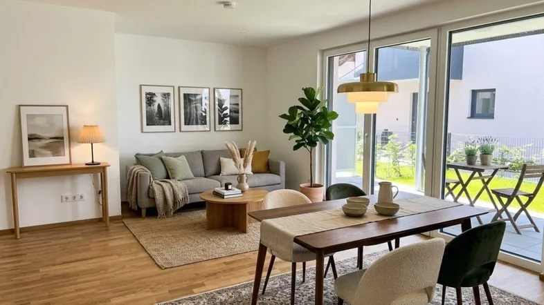 Wohnzimmer - Möbel und Dekoration KI-generiert