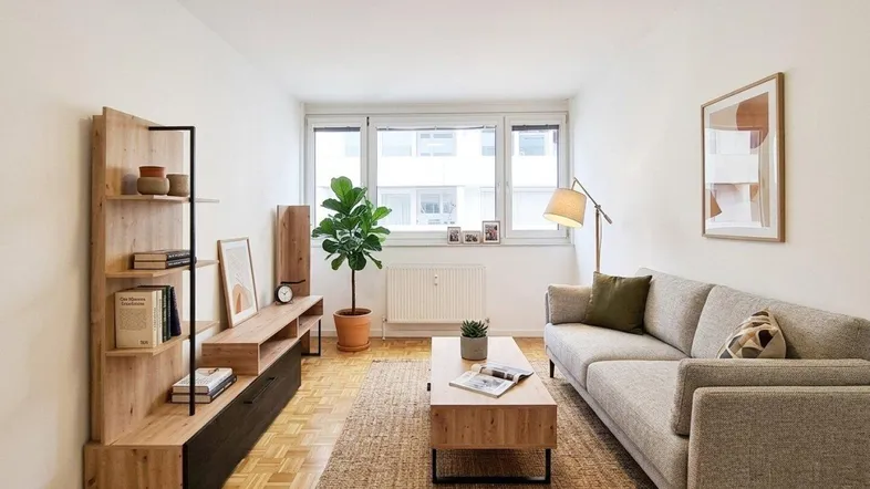 Wohnzimmer - Einrichtung und Dekoration KI-generiert
