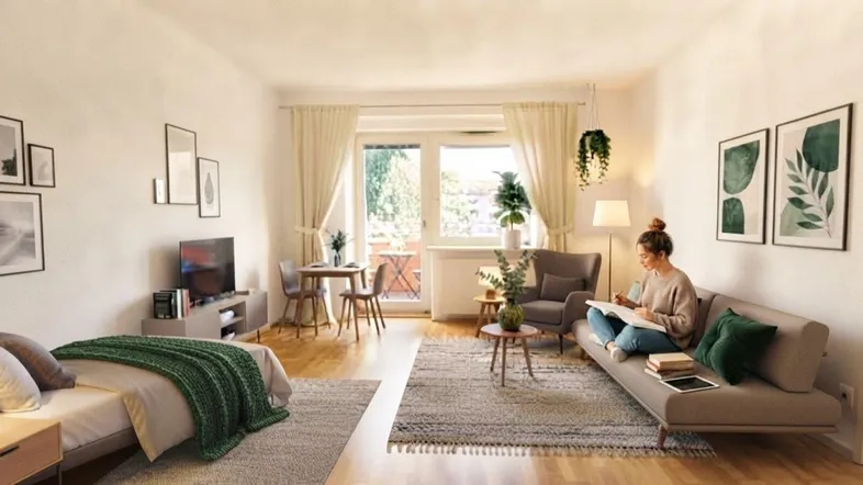 Wohnzimmer KI generiert