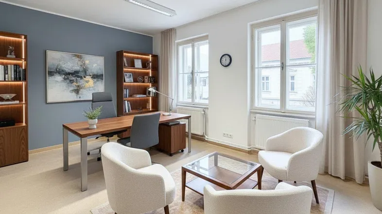 Einrichtungsbeispiel Büro (KI generiert)