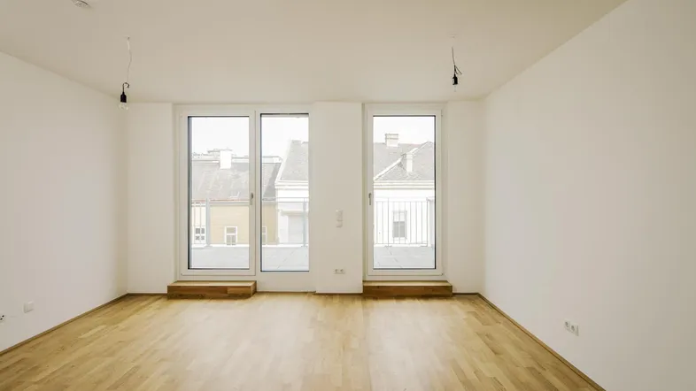 Blick zum Balkon