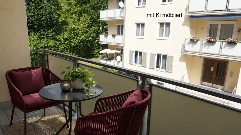 Balkon mit K1 möbliert
