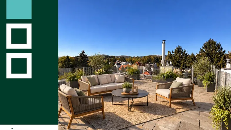 Einladende Dachterrasse mit stilvoller Lounge