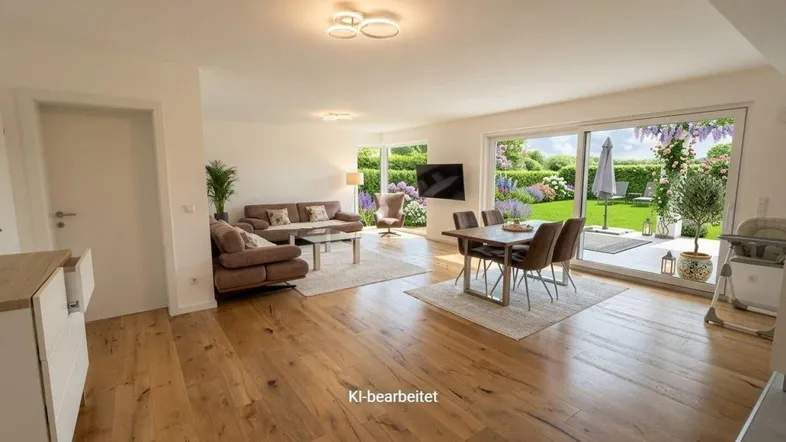 Wohn- Essbereich KI generiert im Haus 2