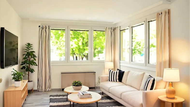 Wohnzimmer (virtuell eingerichtet)