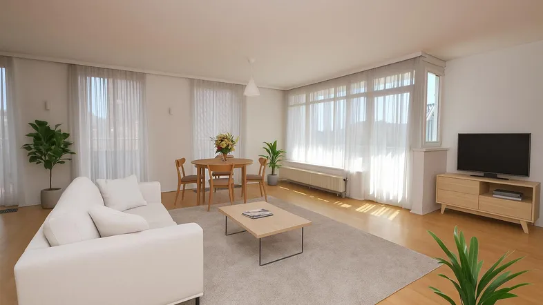 Wohnzimmer (virtuell eingerichtet)