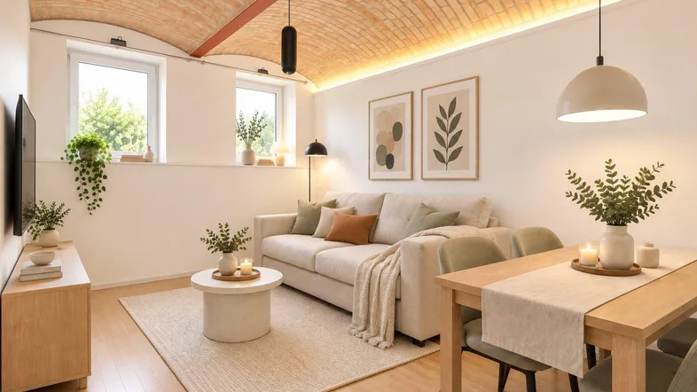 Wohnzimmer (virtuell eingerichtet)