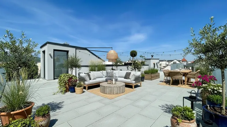 PROVISIONSFREI - NEUBAU |Klimatisiert | 4-Zimmer | Exklusive Neubau-Dachgeschosswohnung mit imposantem Dachterrassentraum mit Anninger-Blick im Zentrum Guntramsdorfs
