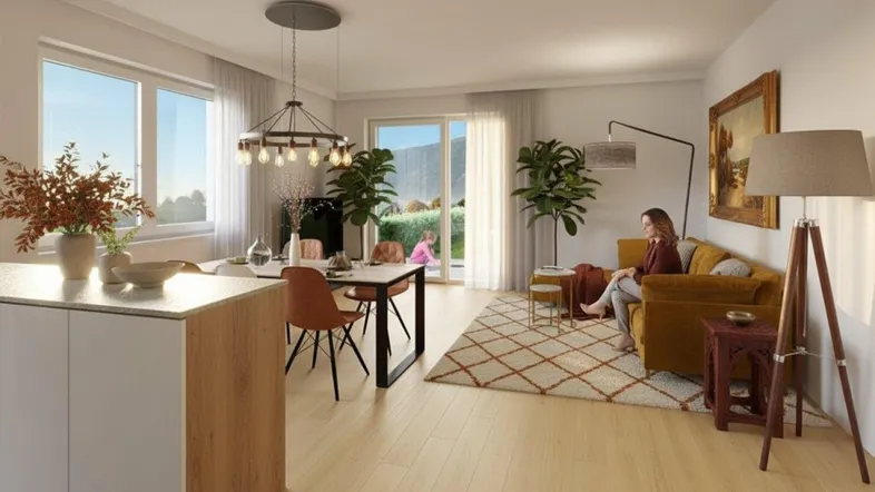 Wohnraum mit Blick in den Garten