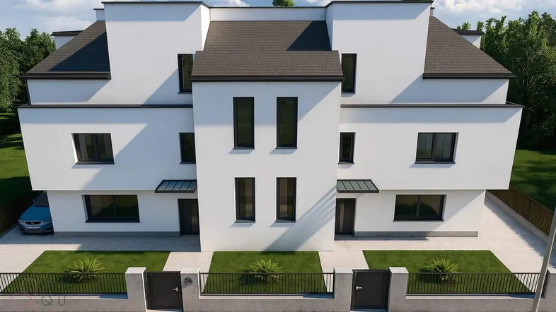 Moderne Doppelhaushälfte im grünen Umfeld