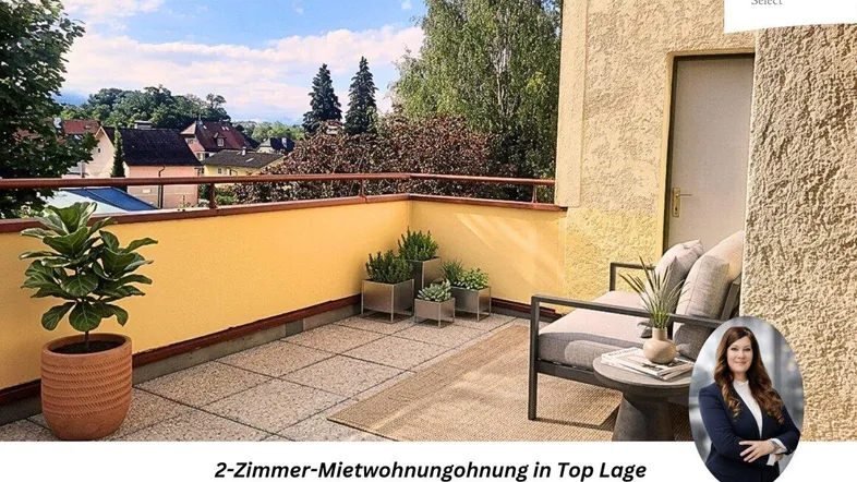 Geräumige Terrasse mit Sitzgelegenheiten und Pflanzen, bietet einen angenehmen Blick ins Grüne.