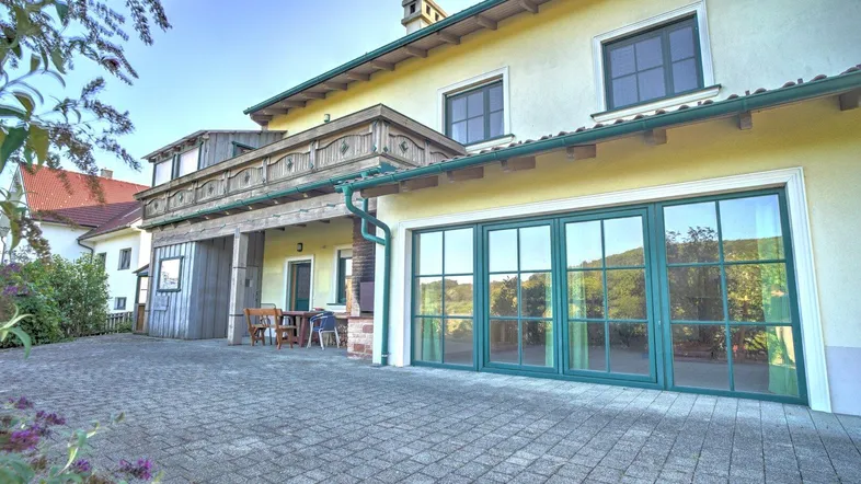 Blick auf Haus
