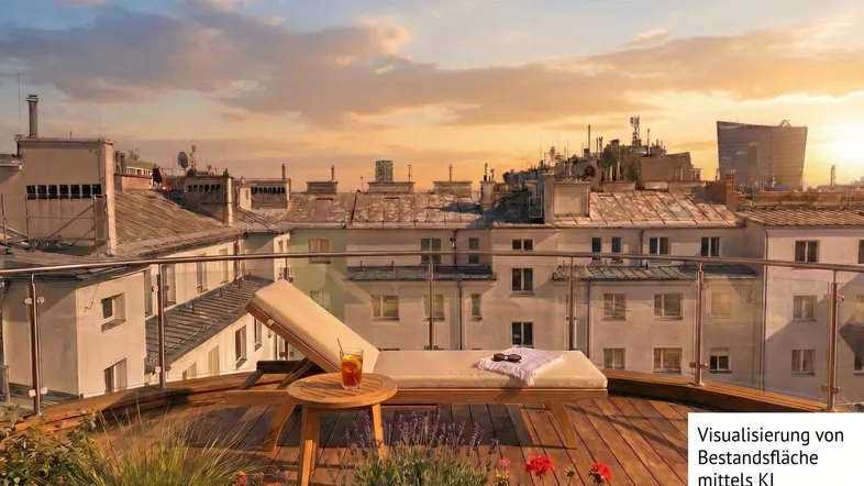 Sonnenuntergang auf der eigenen Dachterrasse