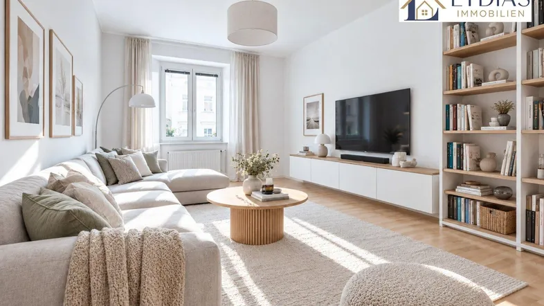 Wohnzimmer virtuell möbliert