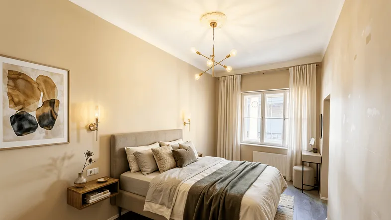 Schlafzimmer eingerichtet