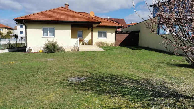 Großzügiger Gartenbereich hinter dem Einfamilienhaus mit Rasenfläche und sonnigem Ausblick.