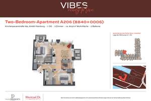WG-geeignetes Two-Bedroom-Apartment mit zwei Balkonen - Wentzel Dr. – Kirchenpauerstraße 15a, 20457 HafenCity, Hamburg – Vorschaubild 3