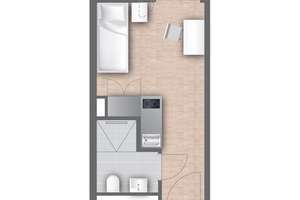 KOMPLETT MÖBLIERT: München Attraktives 1-Zi.-Apartment mit EBK- für Studenten, Auszubildende – Landsberger Str. 441, 81241 Am Westbad, München – Vorschaubild 8
