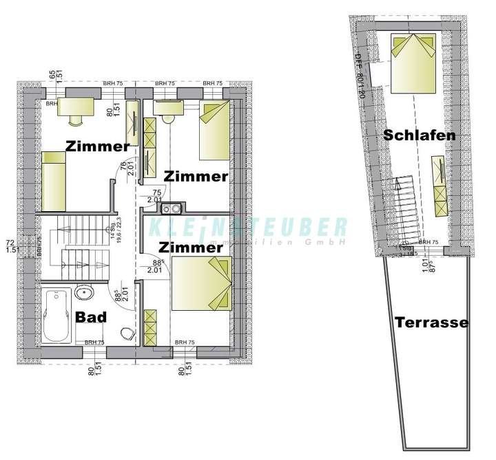 Grundriss DG Haupthaus und Neb