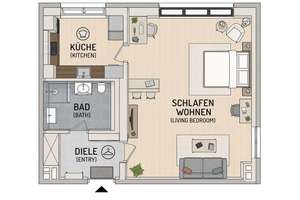 Bezugsfreies 1-Zimmer-Apartment in Krefeld Benrad-Nord – Die vollständige Adresse der Immobilie erhältst du vom Anbieter., 47803 Benrad-Nord, Krefeld – Vorschaubild 2