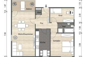 Stilvolle 3-Zimmer-Wohnung mit Rheinblick – hochwertig saniert & technisch auf dem neuesten Stand – Die vollständige Adresse der Immobilie erhältst du vom Anbieter., 51063 Mülheim (Ortsteil), Köln – Vorschaubild 12