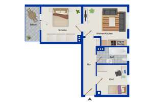 Vermietete 3-Zimmer-Wohnung in Augsburg-Lechhausen – Die vollständige Adresse der Immobilie erhältst du vom Anbieter., 86167 Lechhausen-West, Augsburg – Vorschaubild 12