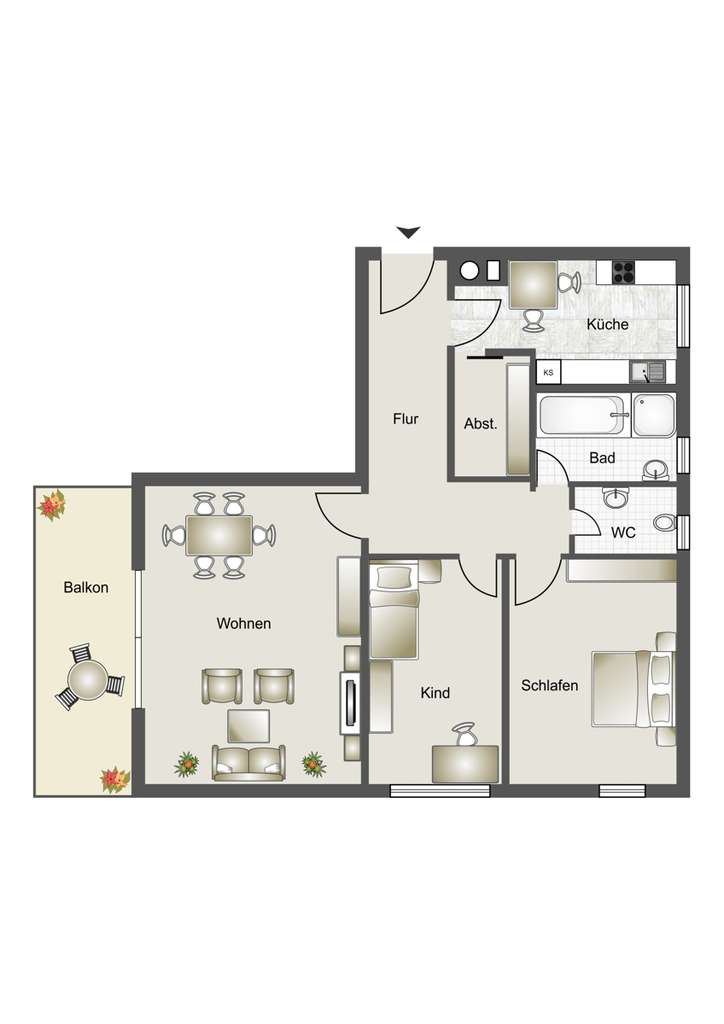 Immobilie in Ravensburg - Ravensburg-Torkenweiler
Vermietete 3-Zimmer-Wohnung mit Balkon - Bild 4