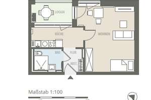 attraktive 1-Zimmer Wohnung mit Balkon – Iris-Runge-Platz 9, 30539 Mittelfeld, Hannover – Vorschaubild 5