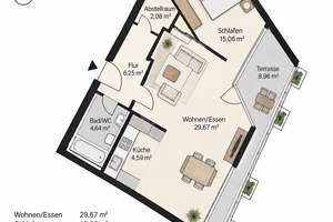 Wohnen an der Neckarpromenade – stilvoll renovierte 2-Zimmer-Wohnung mit Terrasse und Neckarblick – 68167 Neckarstadt-Ost/Wohlgelegen, Mannheim – Vorschaubild 12