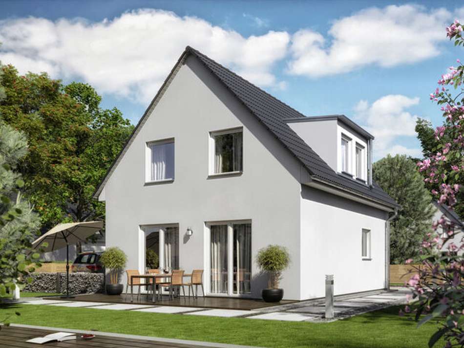 Gartenansicht SoWu Flachgaube