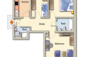 5846: Düsseldorf-Unterbach! 3-Zimmerwohnung mit zwei Balkonen in ruhiger Lage! – 40627 Unterbach, Düsseldorf – Vorschaubild 10