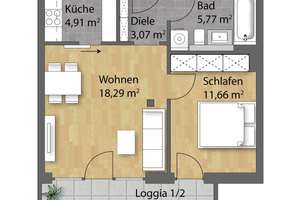 Neuwertige 2-Zimmer-Wohnung im begehrten Marina Quartier mit Süd-Loggia
 – Die vollständige Adresse der Immobilie erhältst du vom Anbieter., 93055 Ostenviertel, Regensburg – Vorschaubild 10