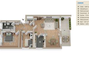 Helle 3-Zimmer-Wohnung mit gr. Süd-Balkon & Fussbodenheizung im gepflegten 6-Parteienhaus – Die vollständige Adresse der Immobilie erhältst du vom Anbieter., 51381 Quettingen, Leverkusen – Vorschaubild 12