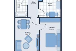 Modernes Wohnen im Europaviertel: Gepflegte 2-Zimmer-Wohnung (Bj. 2003) mit Balkon & TG Stellplatz – Die vollständige Adresse der Immobilie erhältst du vom Anbieter., 65197 Rheingauviertel / Hollerborn, Wiesbaden – Vorschaubild 2